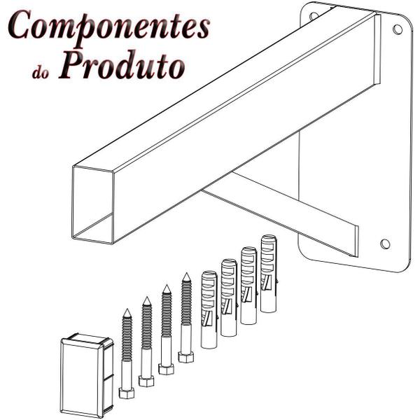 Imagem de Suporte Pia Parafusar Bancada Aparador 60 Cm Preto