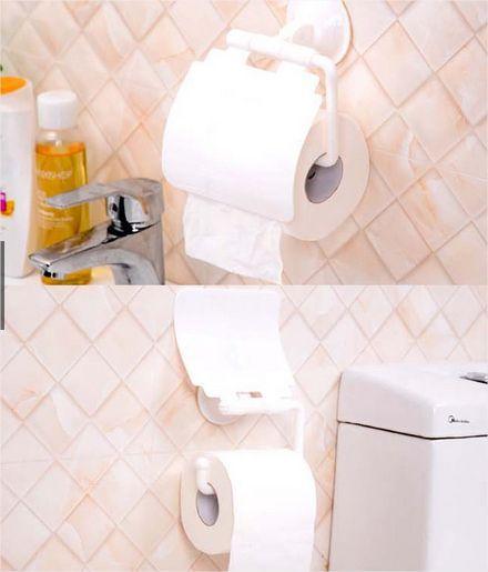 Imagem de Suporte Plástico Com Gancho De Sucção Para Papel Higiênico