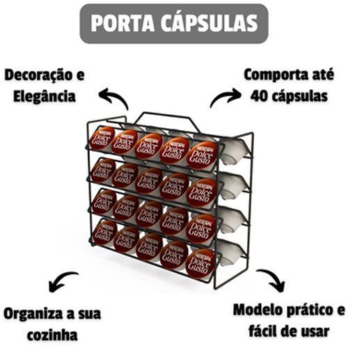 Imagem de Suporte Porta 40 Capsulas Cafe Dolce Gusto Organizador 