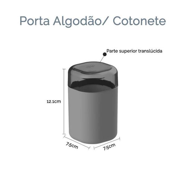 Imagem de Suporte Porta Algodão/ Cotonete Dual Banheiro Martiplast Ou