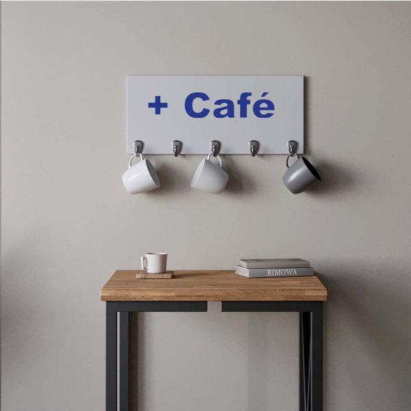 Imagem de Suporte Porta Canecas e Xícaras MDF Branco Mais Café P03J Azul Marinho - Ahazzo Móveis