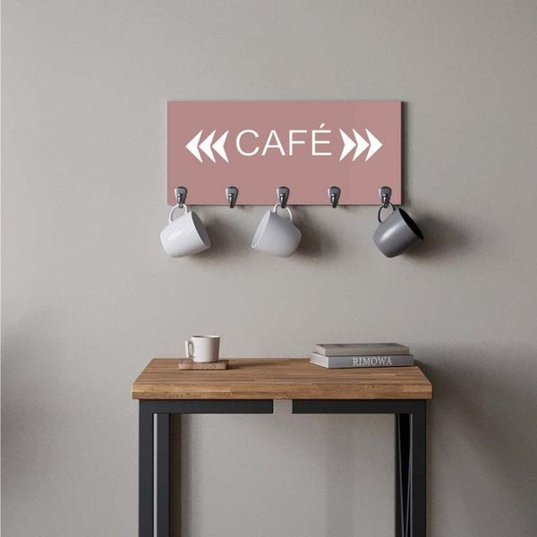 Imagem de Suporte Porta Canecas e Xícaras MDF Rose Café P10C Branco - Ahazzo Móveis