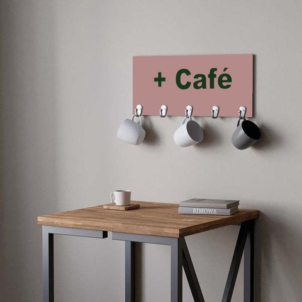 Imagem de Suporte Porta Canecas e Xícaras MDF Rose Mais Café P03B Verde - Ahazzo Móveis