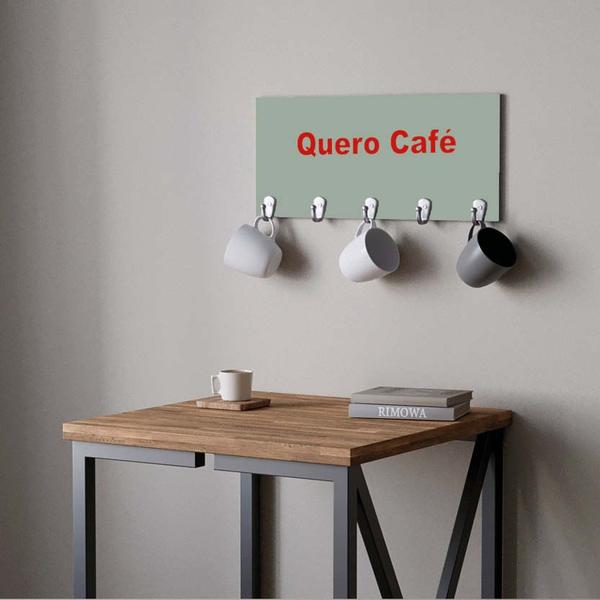 Imagem de Suporte Porta Canecas e Xícaras MDF Verde Café P01A Vermelho - Ahazzo Móveis