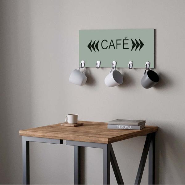 Imagem de Suporte Porta Canecas e Xícaras MDF Verde Café P10I Verde Militar - Ahazzo Móveis