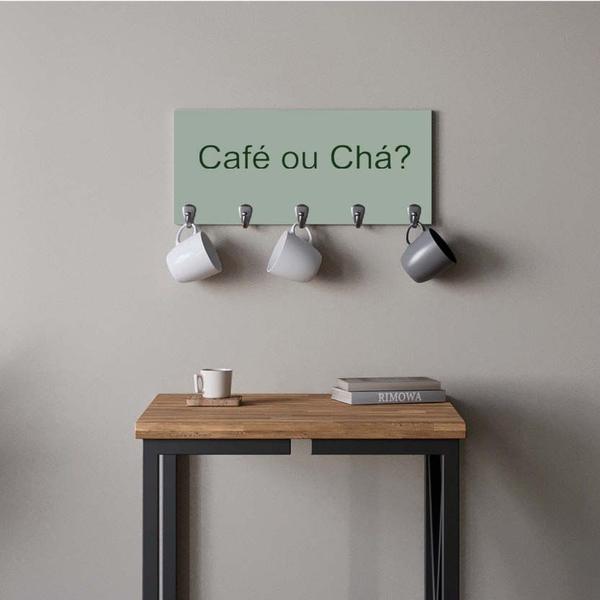 Imagem de Suporte Porta Canecas e Xícaras MDF Verde Chá ou Café P08B Verde - Ahazzo Móveis