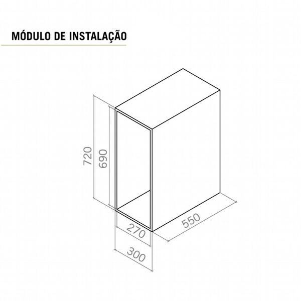 Imagem de Suporte Porta Espetos de Embutir na Lateral do Móvel com 3 Ganchos Masutti Copat Aço Cromado