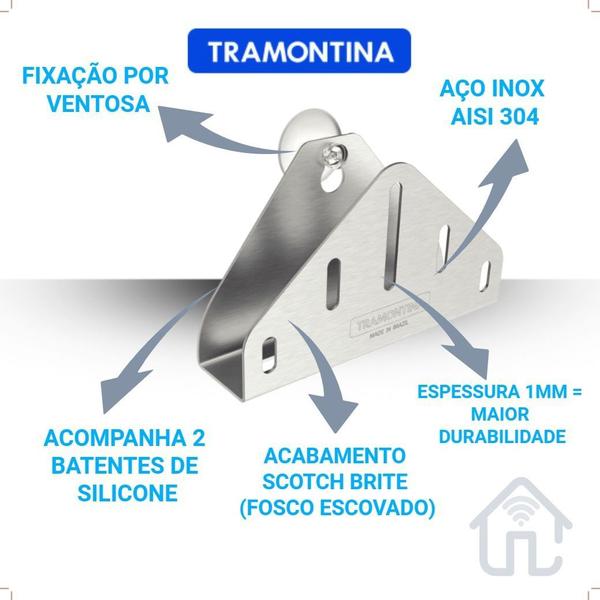 Imagem de Suporte Porta Esponja Tramontina Inox Cozinha Luxo