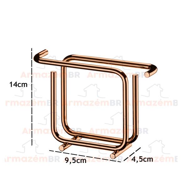 Imagem de Suporte Porta Guardanapos De Mesa Pequeno Papel Aço Cozinha Restaurante  Rose - 1192RG Future