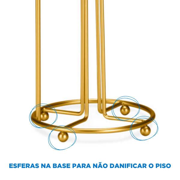Imagem de Suporte Porta Papel Higiênico De Chão 4 Rolos Dourado Fosco Banheiro Lavabo