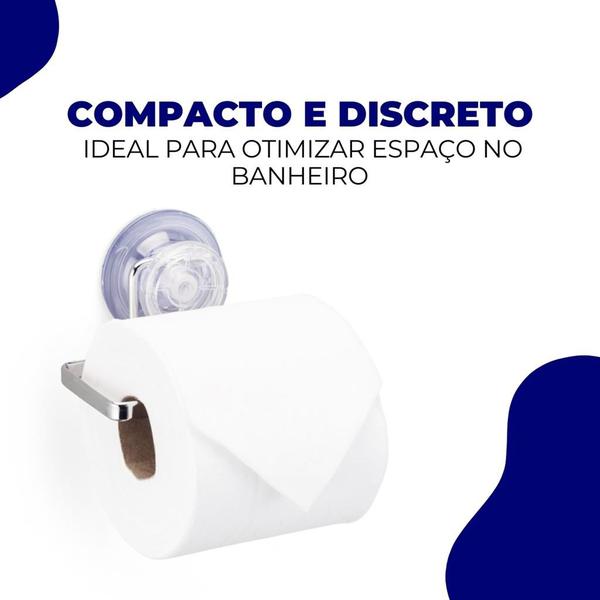 Suporte Porta Papel Higiênico Papeleira Banheiro Fixação Sem Furo Ventosa Metal Arthi Imagem de Suporte Porta Papel Higiênico Papeleira Banheiro Fixação Sem Furo Ventosa Metal Arthi
