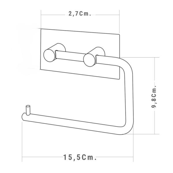 Imagem de Suporte Porta Papel Higiênico Parede Adesivo 3m Elegante