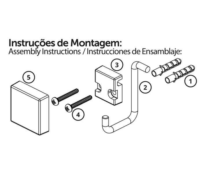 Imagem de Suporte Porta Papel Higiênico Parede Banheiro Preto Fosco - 8552PT Future