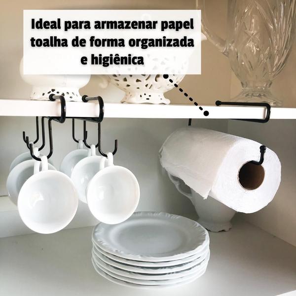 Imagem de Suporte Porta Papel Toalha Armário Prateleira Cozinha