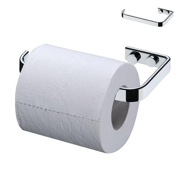Imagem de Suporte porta rolo papel higiênico papeleira em aço cromado de parede para banheiro lavabo