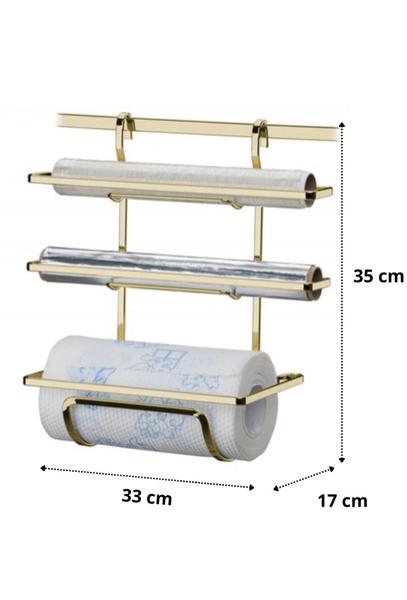 Imagem de Suporte Porta Rolo Papel Toalha para barra Cozinha Dourado Future 2801DD