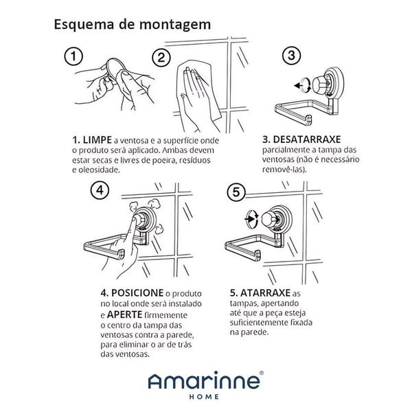 Imagem de Suporte Porta Rolos Triplo Papel Alumínio Toalha Ventosa Utilidades De Cozinha