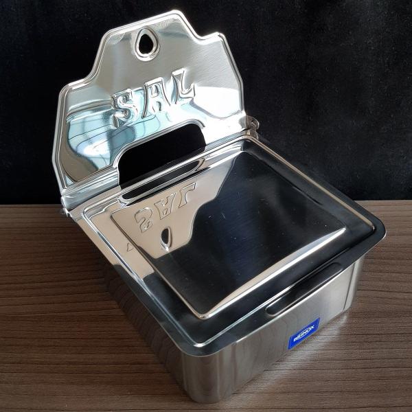 Imagem de Suporte Porta Sal Saleiro Inox Brinox De Parede Ou Bancada