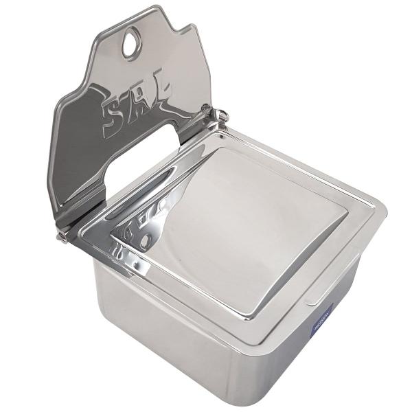 Imagem de Suporte Porta Sal Saleiro Inox Brinox De Parede Ou Bancada