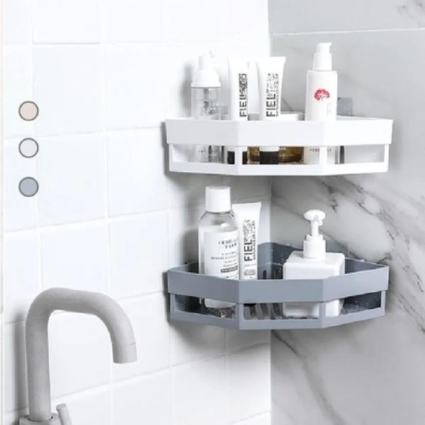 Imagem de Suporte Porta Shampoo de Canto p/ Banheiro e Cozinha