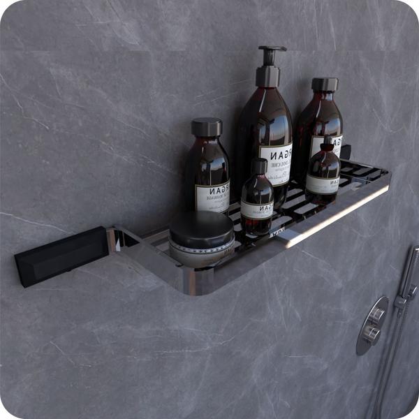 Suporte Porta Shampoo Para Banheiro Cromado Preto Empire - MetalCromo Imagem de Suporte Porta Shampoo Para Banheiro Cromado Preto Empire