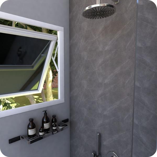 Suporte Porta Shampoo Para Banheiro Cromado Preto Empire - MetalCromo Imagem de Suporte Porta Shampoo Para Banheiro Cromado Preto Empire