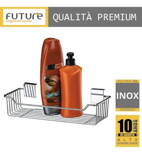 Imagem de Suporte Porta Shampoo Sabonete Parede Aço Inox 7501 Future