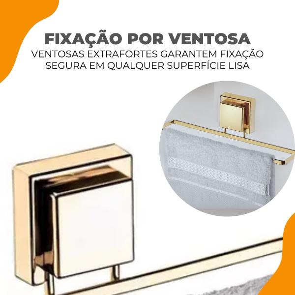 Imagem de Suporte Porta Toalha Banheiro Toalheiro Rosto Banheiro Lavabo Pano de Prato Cozinha Com Ventosa