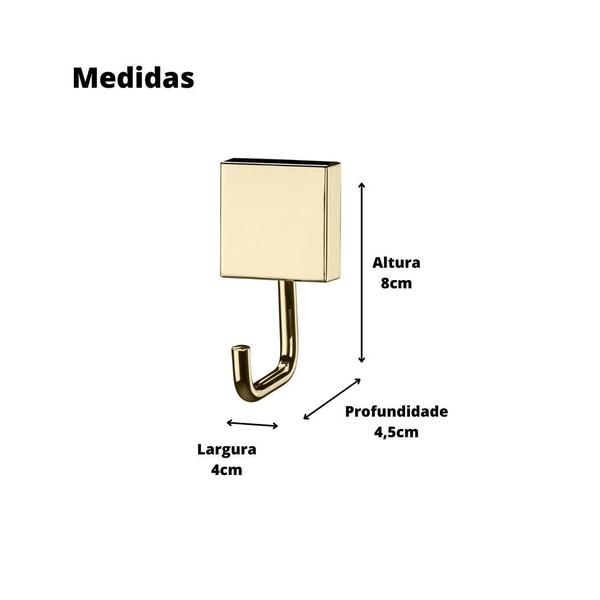 Imagem de Suporte Porta Toalha Cabide Gancho Multiuso Dourado