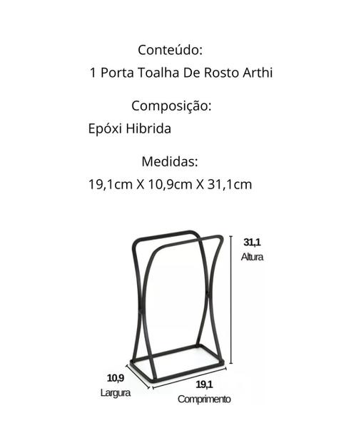 Imagem de Suporte Porta Toalha De Bancada 31x19cm Para Banheiro Lavabo