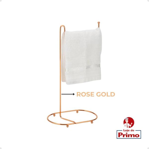 Imagem de Suporte Porta Toalha de Bancada Lavabo Rose Gold Arthi