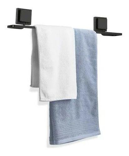 Suporte Porta Toalha De Banho Banheiro Sem Furos 3m Preto Arthi Imagem de Suporte Porta Toalha De Banho Banheiro Sem Furos 3m Preto Arthi