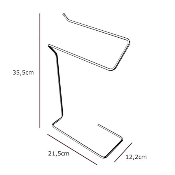 Imagem de Suporte porta toalha simples de bancada cromado 35cm