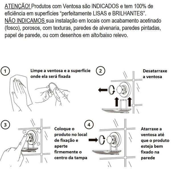 Imagem de Suporte Porta Toalha Toalheiro 25cm Ventosa Parede Banheiro Cromado - 8053 Future