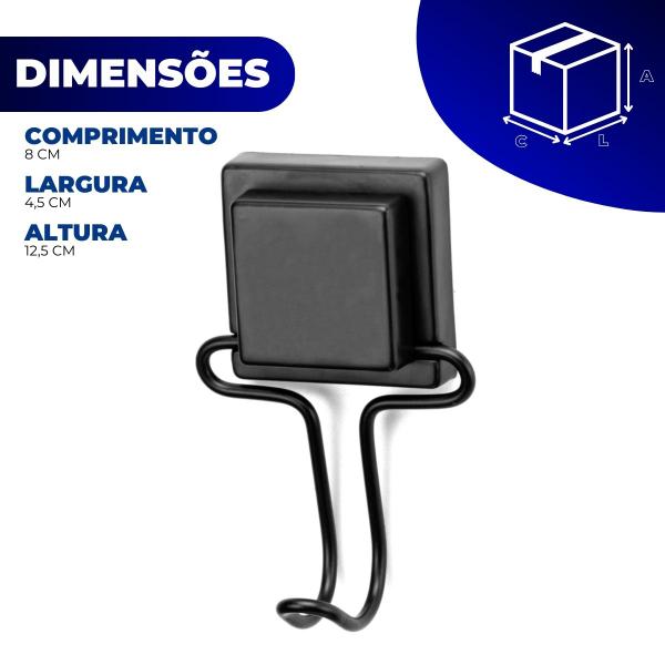 Imagem de Suporte Porta Toalha Toalheiro de Rosto Banheiro Pano de Prato Cozinha Ventosa Sem Furo Preto Arthi