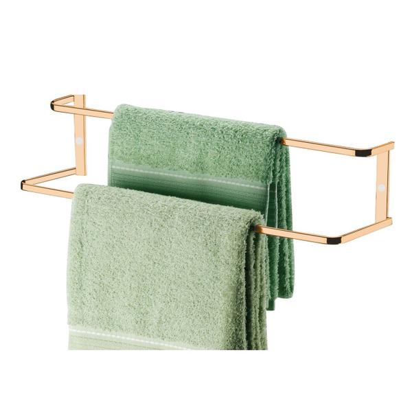 Suporte Porta Toalha Toalheiro Duplo 60cm De Parede Banheiro Rose Gold - 1668RG Future Imagem de Suporte Porta Toalha Toalheiro Duplo 60cm De Parede Banheiro Rose Gold - 1668RG Future