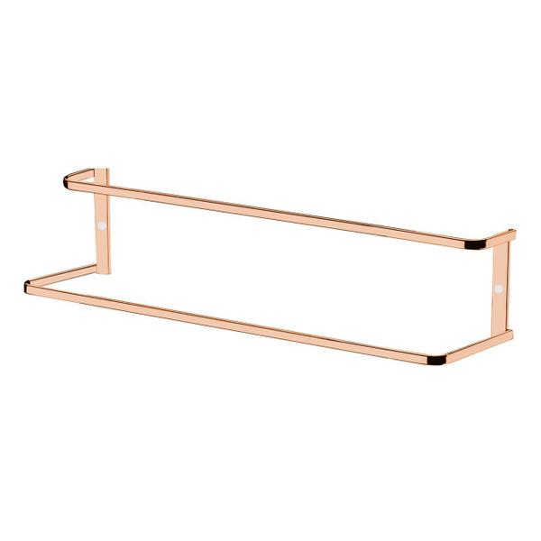 Suporte Porta Toalha Toalheiro Duplo 60cm De Parede Banheiro Rose Gold - 1668RG Future Imagem de Suporte Porta Toalha Toalheiro Duplo 60cm De Parede Banheiro Rose Gold - 1668RG Future