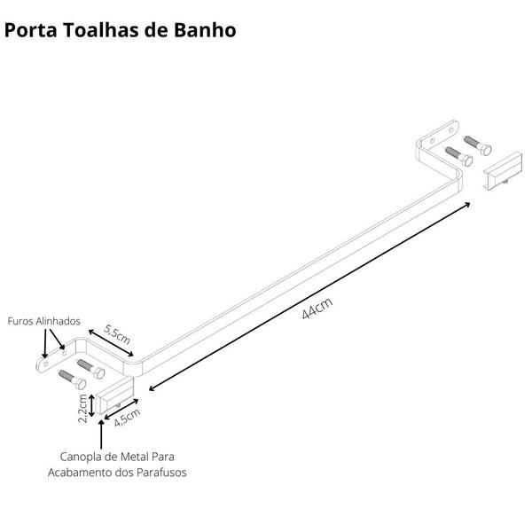 Suporte Porta Toalhas De Banho Preto Fosco Empire - MetalCromo Imagem de Suporte Porta Toalhas De Banho Preto Fosco Empire