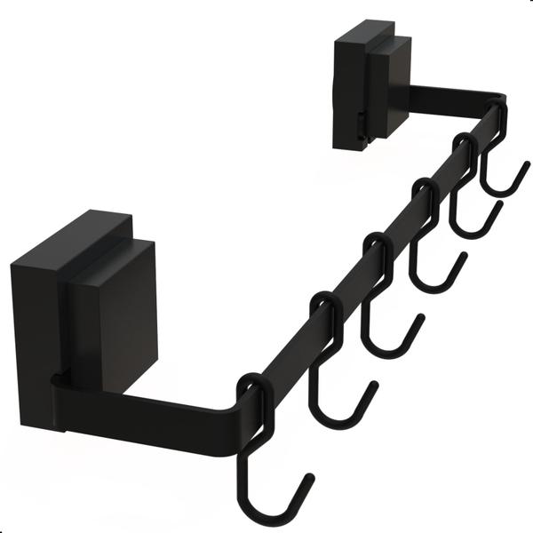 Imagem de Suporte Porta Utensílios 6 Ganchos Com Ventosa Preto F.Max