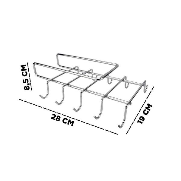 Imagem de Suporte Porta Xícaras de Encaixe Organizador C/ 10 Ganchos