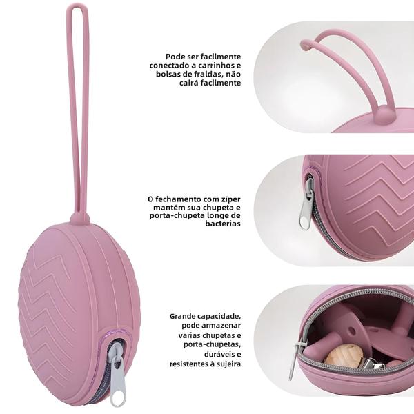 Imagem de Suporte Portátil para Chupeta de Bebê em Silicone - Livre de BPA