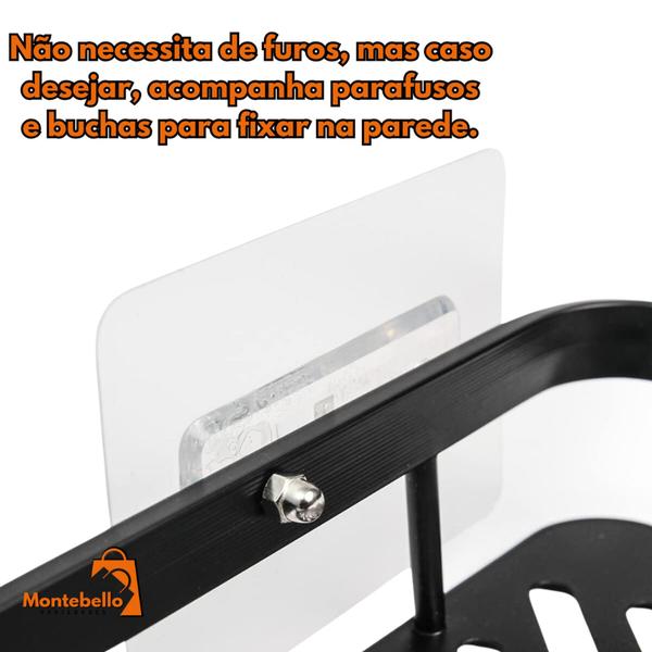 Suporte Prateleira Banheiro Porta Shampoo Sabonete Cosmético de Canto Prateleiras Banheiro - Montebello Variedades Imagem de Suporte Prateleira Banheiro Porta Shampoo Sabonete Cosmético de Canto Prateleiras Banheiro