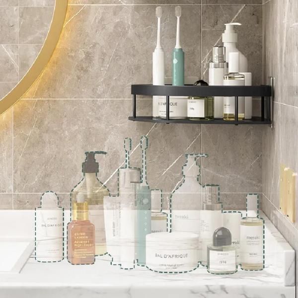Suporte Prateleira Banheiro Porta Shampoo Sabonete Cosmético de Canto Prateleiras Banheiro - Montebello Variedades Imagem de Suporte Prateleira Banheiro Porta Shampoo Sabonete Cosmético de Canto Prateleiras Banheiro