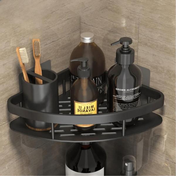 Suporte Prateleira Banheiro Porta Shampoo Sabonete Cosmético de Canto Prateleiras Banheiro - Montebello Variedades Imagem de Suporte Prateleira Banheiro Porta Shampoo Sabonete Cosmético de Canto Prateleiras Banheiro