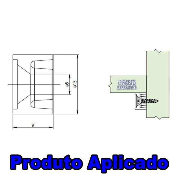 Imagem de Suporte Prateleira Móveis 10x15 Redondo Preto Móveis 100 Unidades