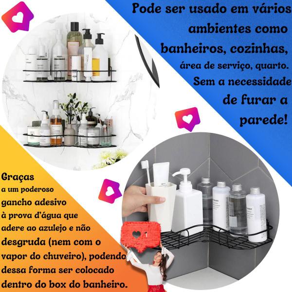 Imagem de Suporte Prateleira Porta Shampoo Canto Sem Furo Organizador