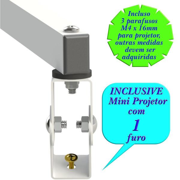 Imagem de Suporte Projetor Datashow Mini Led Parede Braço 30 Cm-Branco