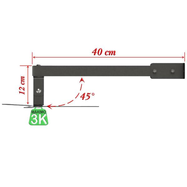 Imagem de Suporte Projetor Datashow Mini Led Parede Braço 40 Cm Preto