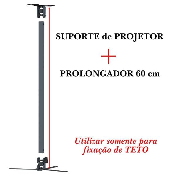 Imagem de Suporte Projetor Datashow Teto Braço 60 Cm - Branco