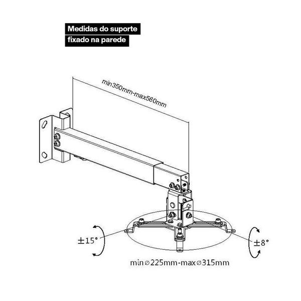 Imagem de Suporte Projetor de Parede / Teto MT305-PR Preto Multivisão